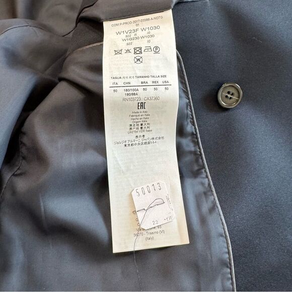 Emporio Armani Tux 40R Wool Mulberry Silk Double Breasted‎ Dark Navy Blue - Picture 12 of 14